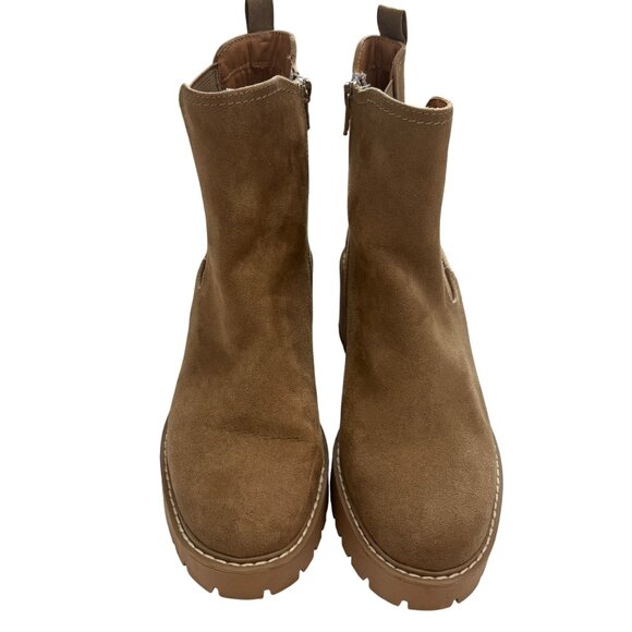 Universal Thread Tan Chunky Heel Ankle Boots Womens Size 7.5 Faux Suede - Picture 2 of 16